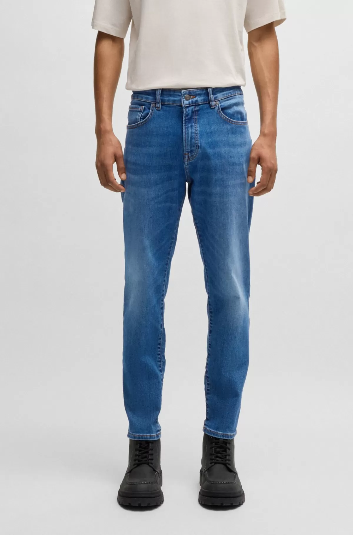 HUGO BOSS Jeans Med Tapered Fit I Blød Og Smidig Denim Blå Cheap