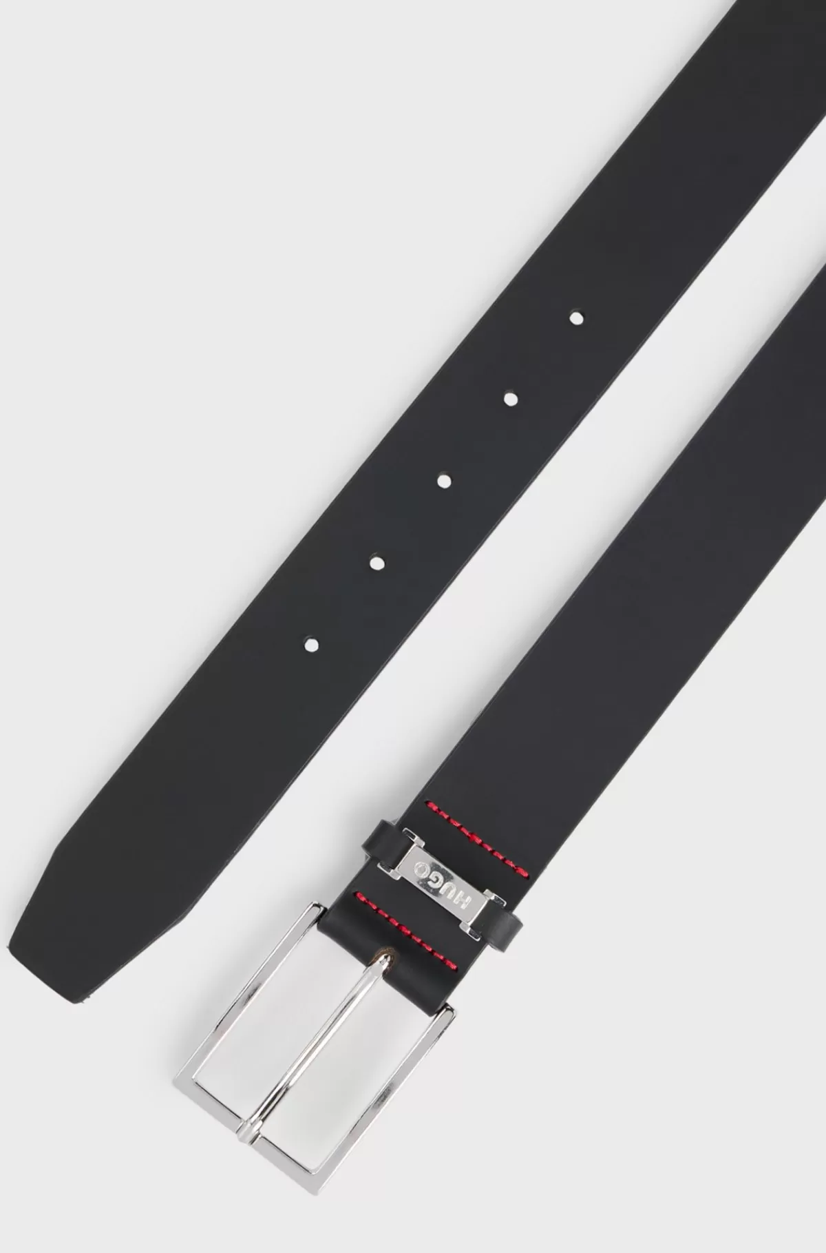 HUGO BOSS Bælte I Bøffellæder Med Logo På Bæltesløjfen Og Polerede Detaljer Sort Hot