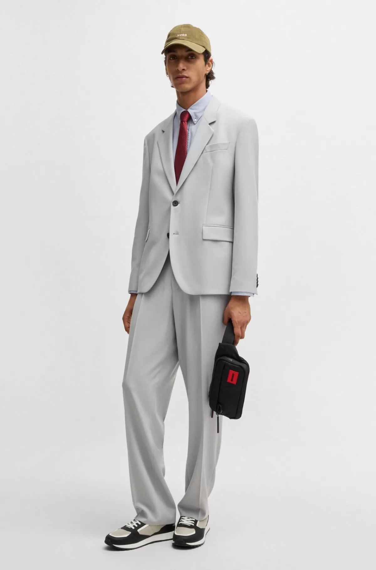 HUGO BOSS Bæltetaske Med Rødt Logomærke Sort Cheap