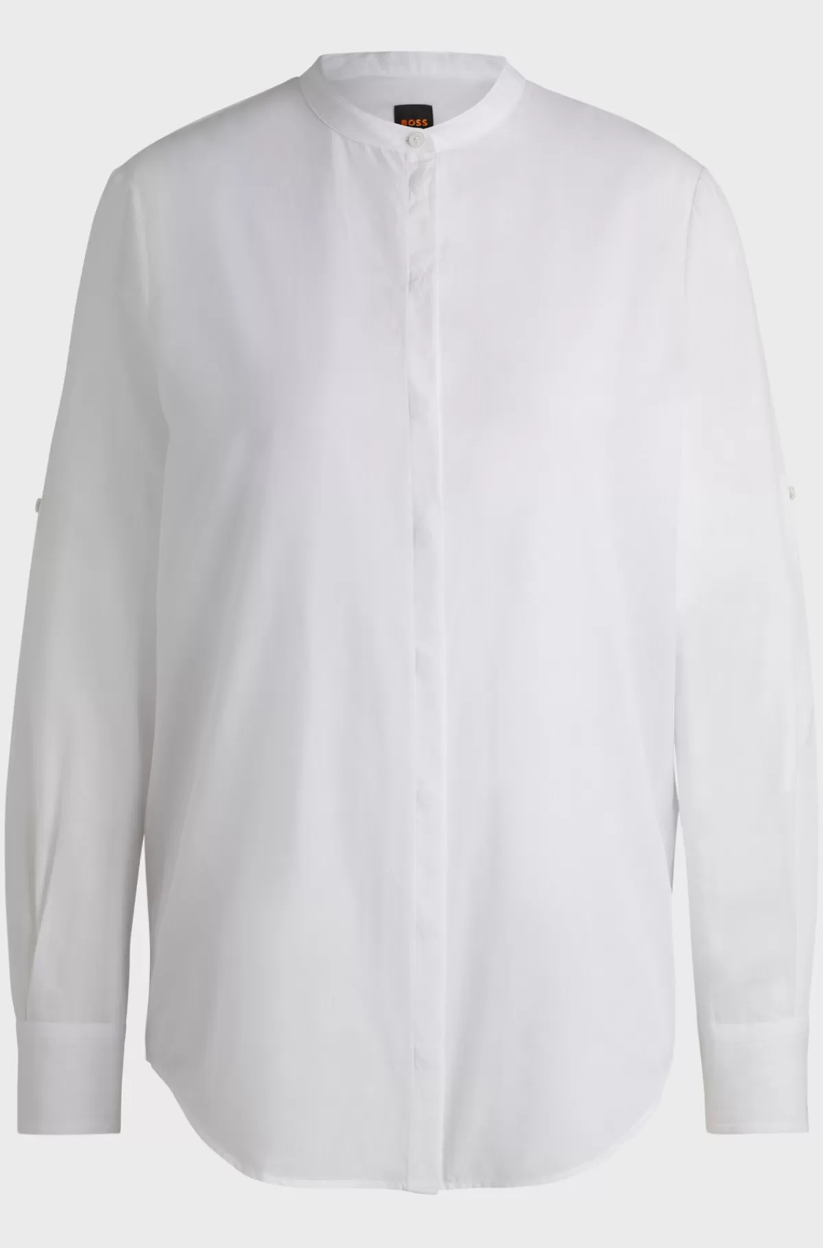 HUGO BOSS Bluse Med Regular Fit Bluse I Chambray Af En Bomuldsblanding Hvid Best