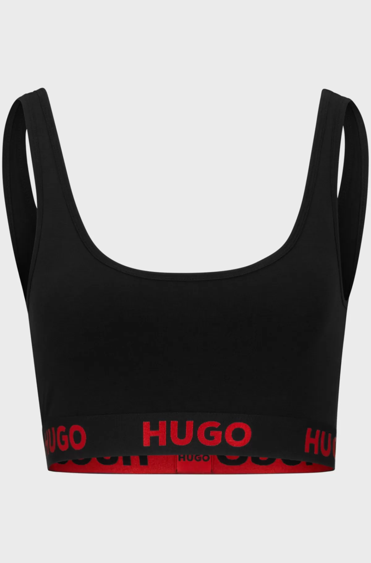 HUGO BOSS Bralette I Strækbomuld Med Logobånd Sort Outlet