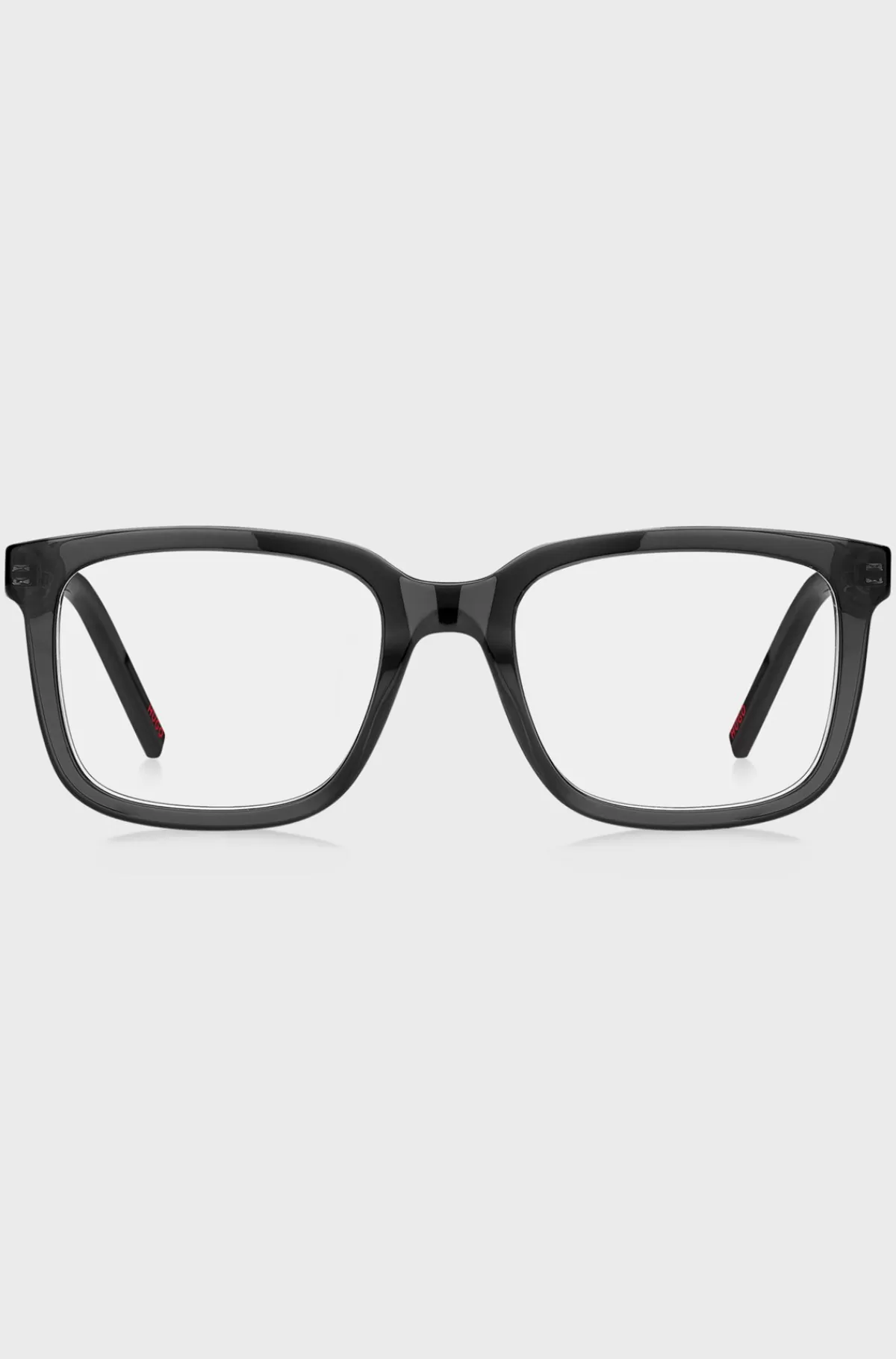 HUGO BOSS Briller Med Styrke I Sort Acetat Med Røde Logoer Grå Best