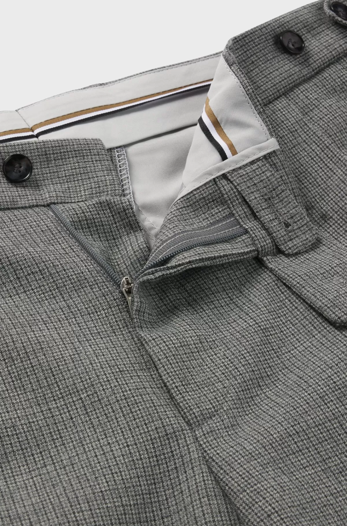 HUGO BOSS Bukser I Ternet Uld Med Stræk Fra BOSS SELECTED BY BECKHAM Lysegrå Outlet