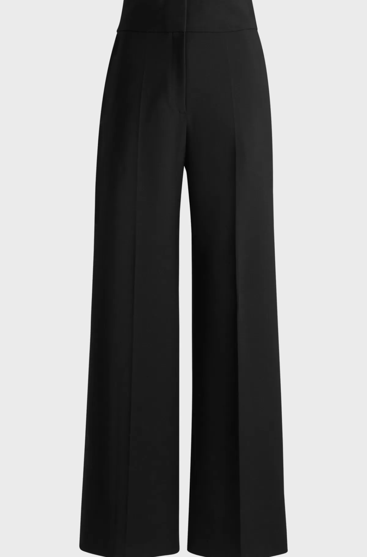 HUGO BOSS Bukser Med Regular Fit Og Brede Ben I Stof Med Stræk Sort Discount