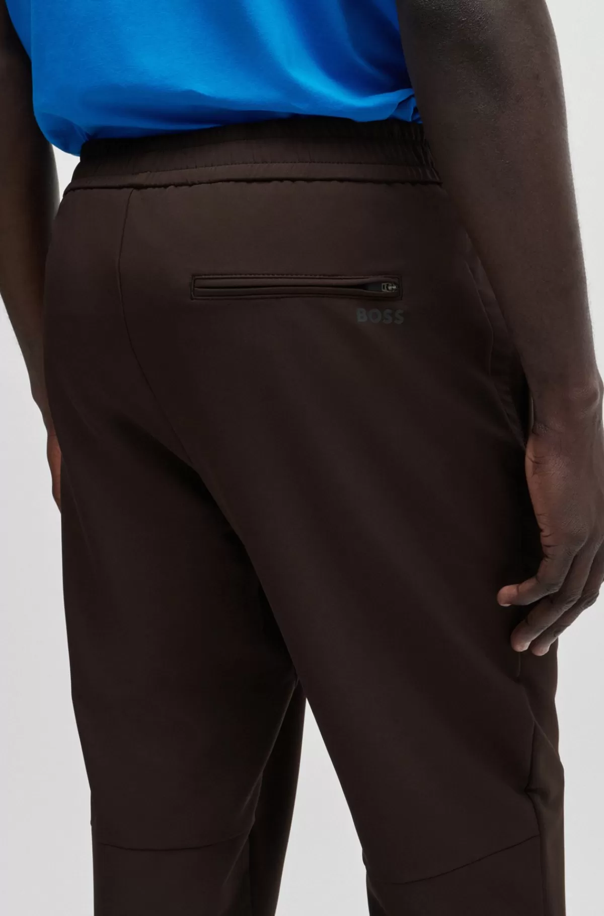 HUGO BOSS Chinos Med Tapered Fit I Strygelet Stof Med Stræk I Fire Retninger Beige Store