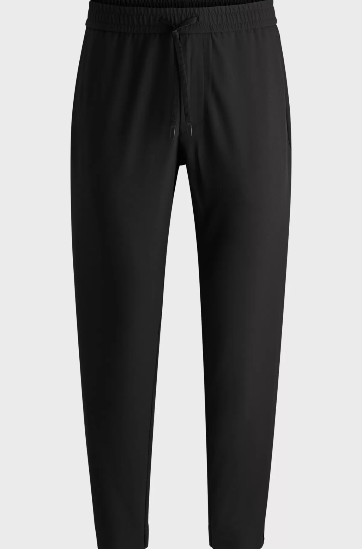 HUGO BOSS Chinos Med Tapered Fit I Strygelet Stof Med Stræk I Fire Retninger Sort Cheap