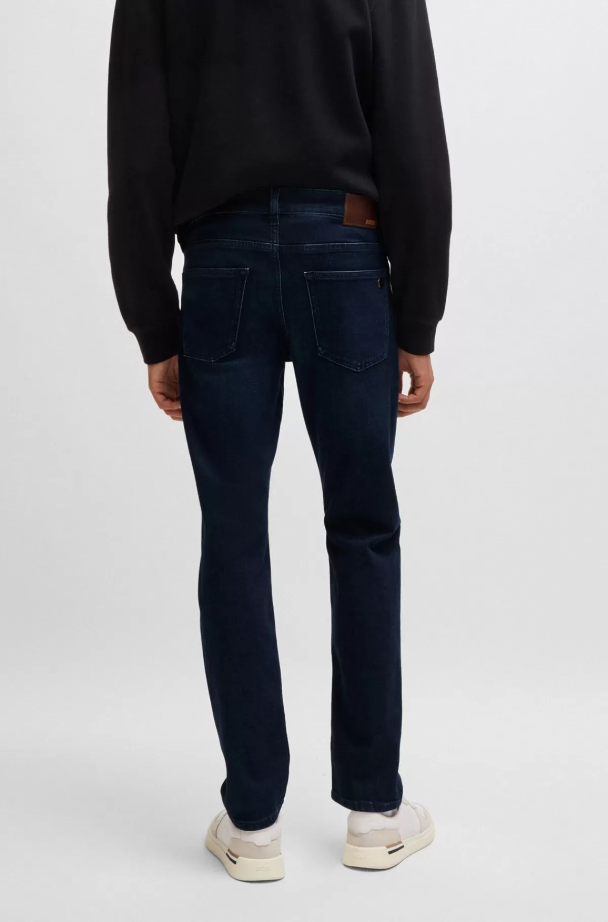 HUGO BOSS Delaware Jeans Med Slim Fit I Behagelig Blå Denim Med Stræk Mørkeblå Store