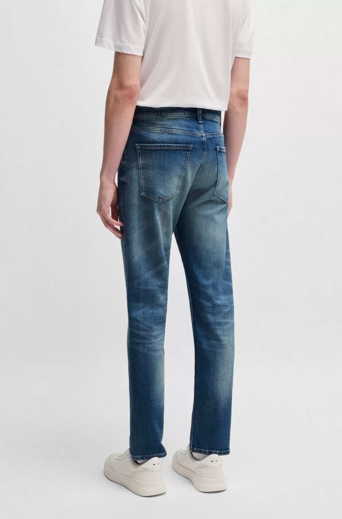 HUGO BOSS Delaware-jeans Med Slim Fit I Denim Med Behageligt Stræk Blå Sale