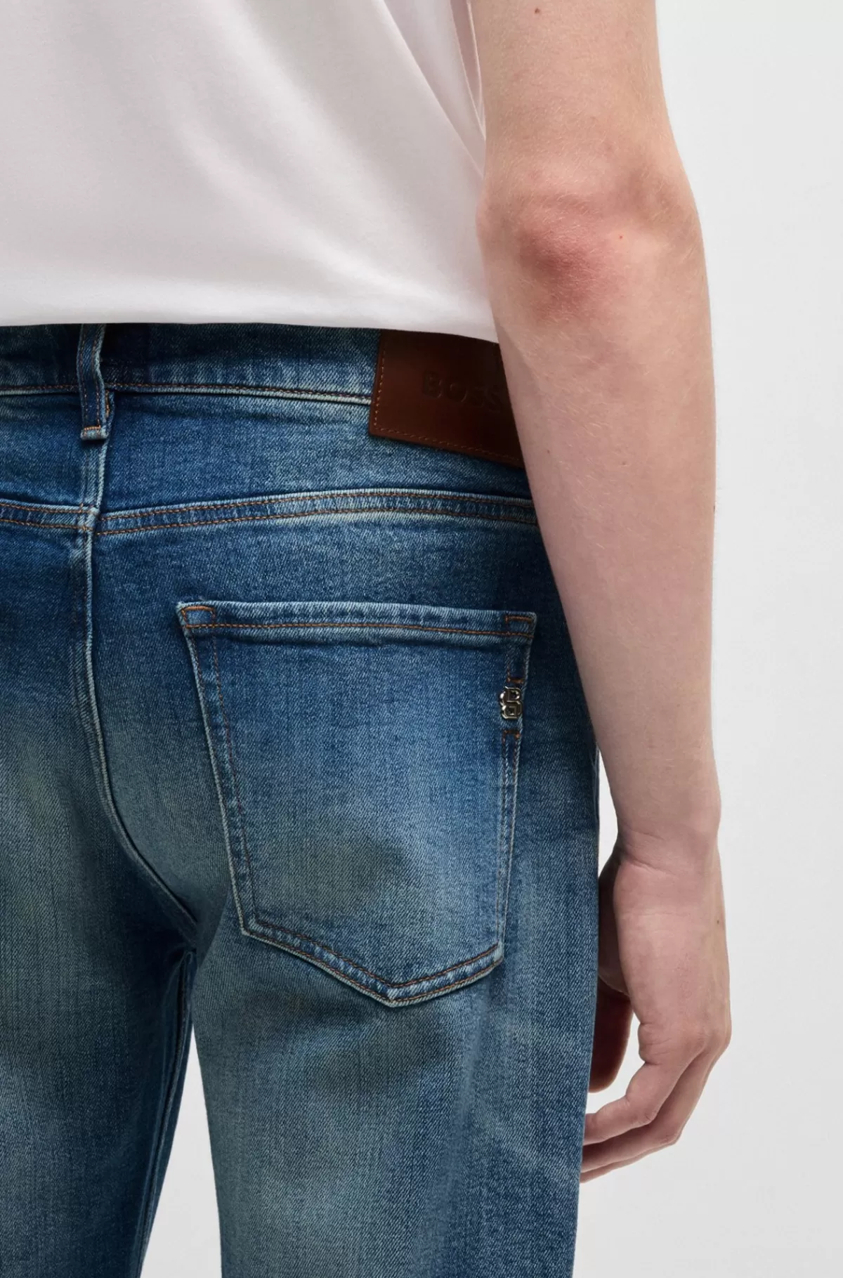 HUGO BOSS Delaware-jeans Med Slim Fit I Denim Med Behageligt Stræk Blå Sale