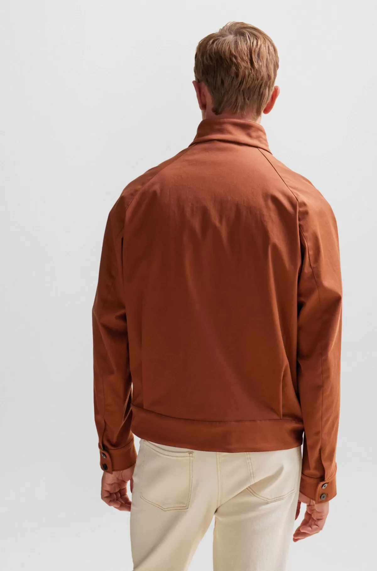 HUGO BOSS Harrington-jakke Med Regular Fit Og Aftagelig Indvendig Vest Brun Online