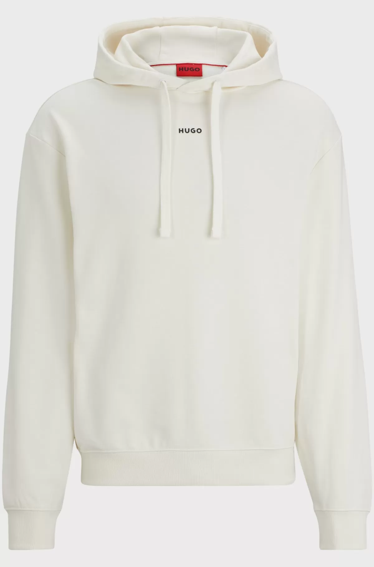 HUGO BOSS Hættetrøje I Sweatkvalitet Af Bomuld Med Relaxed Fit Og Logoprint Hvid Fashion