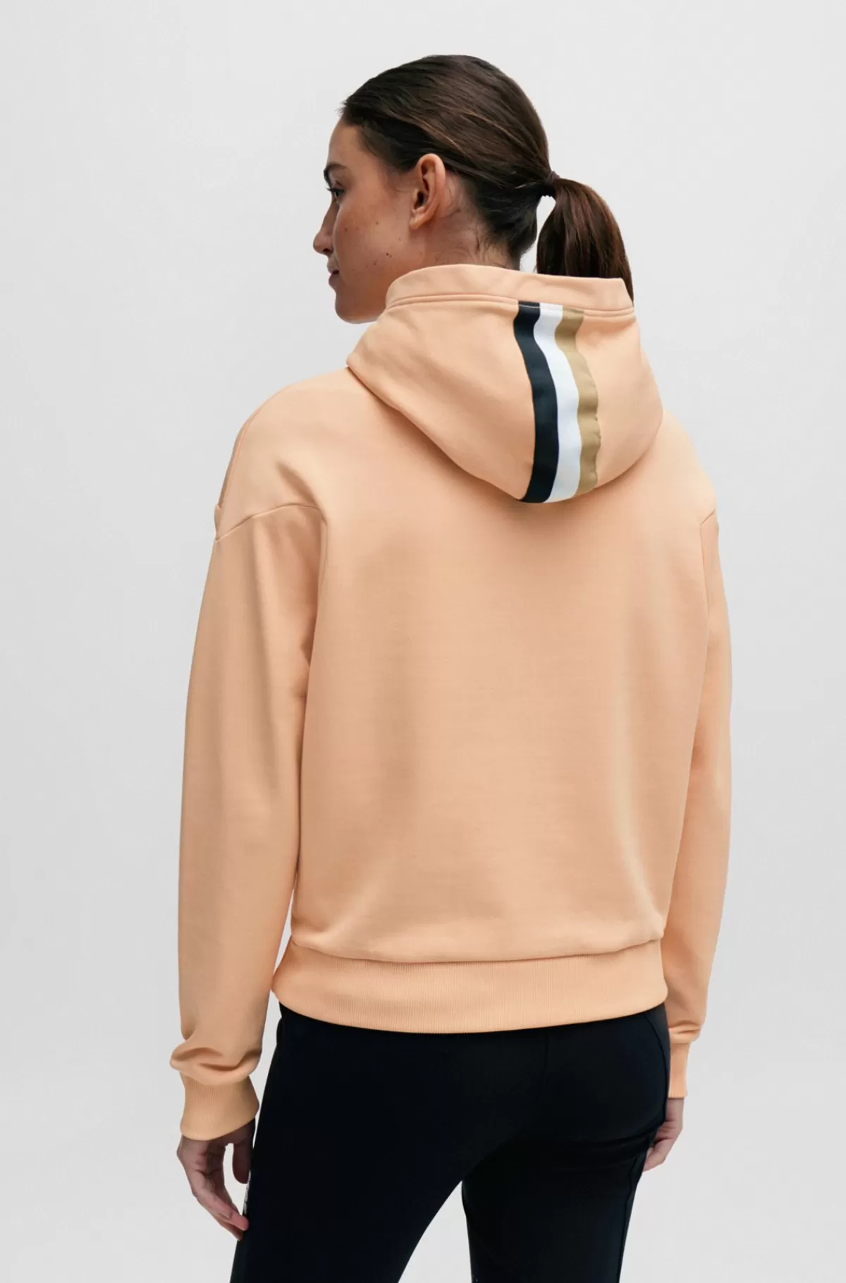 HUGO BOSS Hættetrøje Til Hestesport Med Lynlås Og Logomærke I Silikone Lys orange Discount