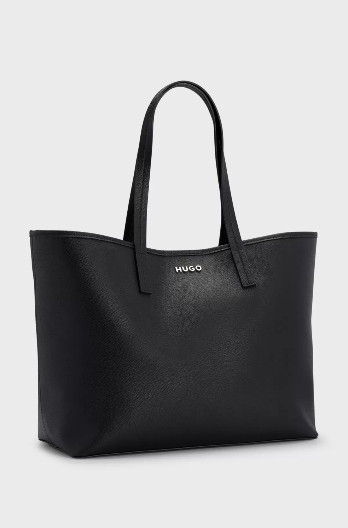 HUGO BOSS Indkøbstaske I Imiteret Læder Med Aftagelig Inderlomme Sort Outlet