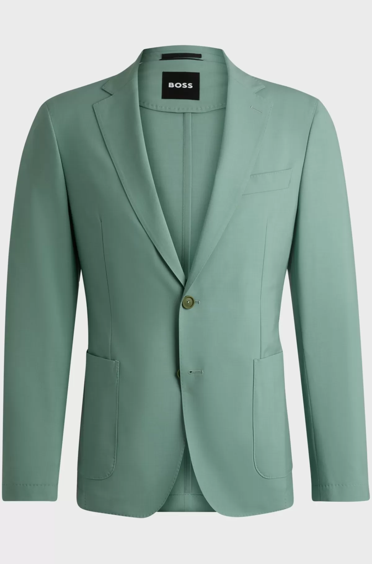 HUGO BOSS Jakke Med Slim Fit I En Uldblanding Af Performance-stof Med Stræk Lysegrøn Shop