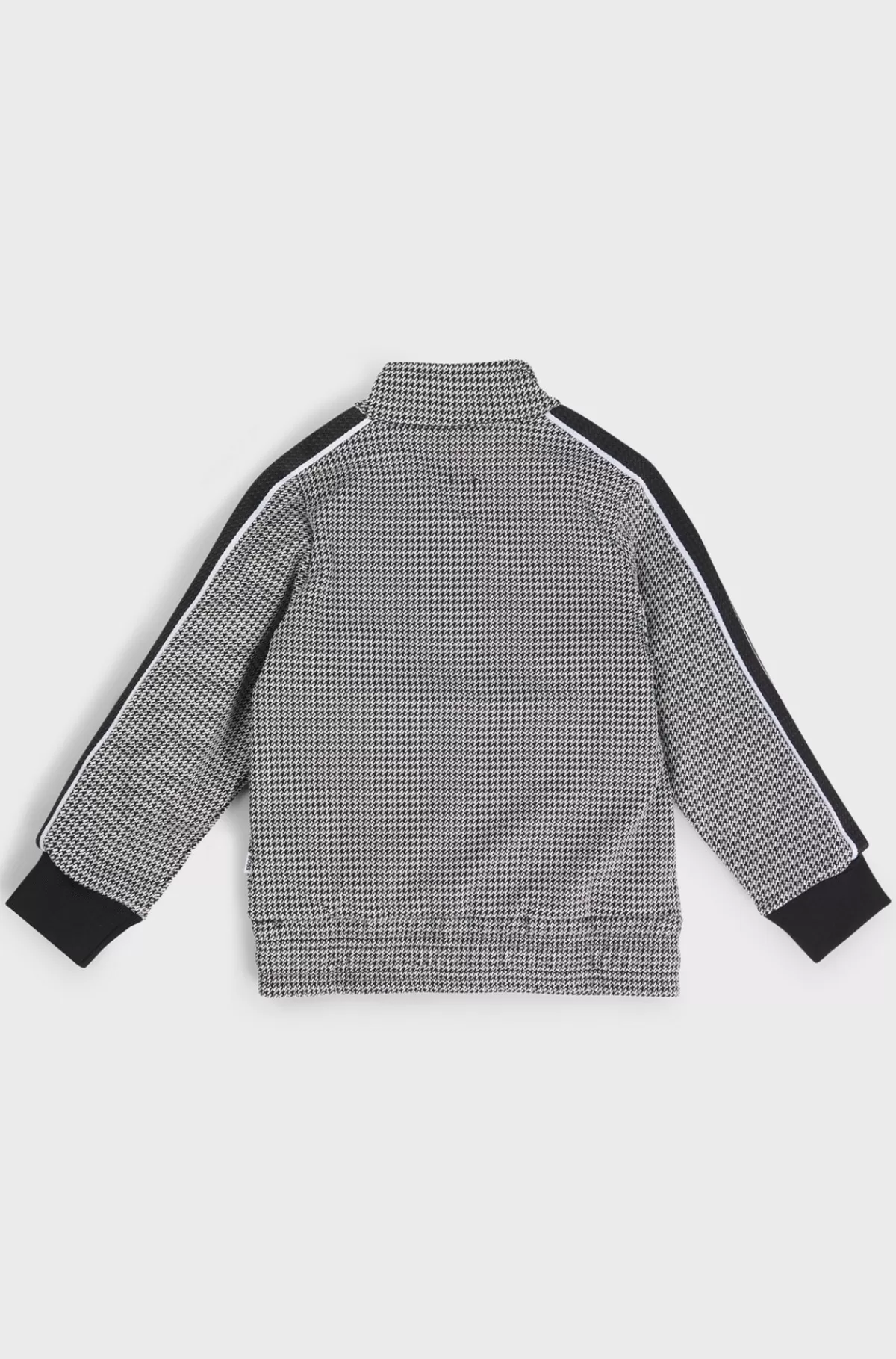 HUGO BOSS Jakke Til Børn I Hanefjedsternet Mønster Med Lynlås Og Logo Mønstret Cheap