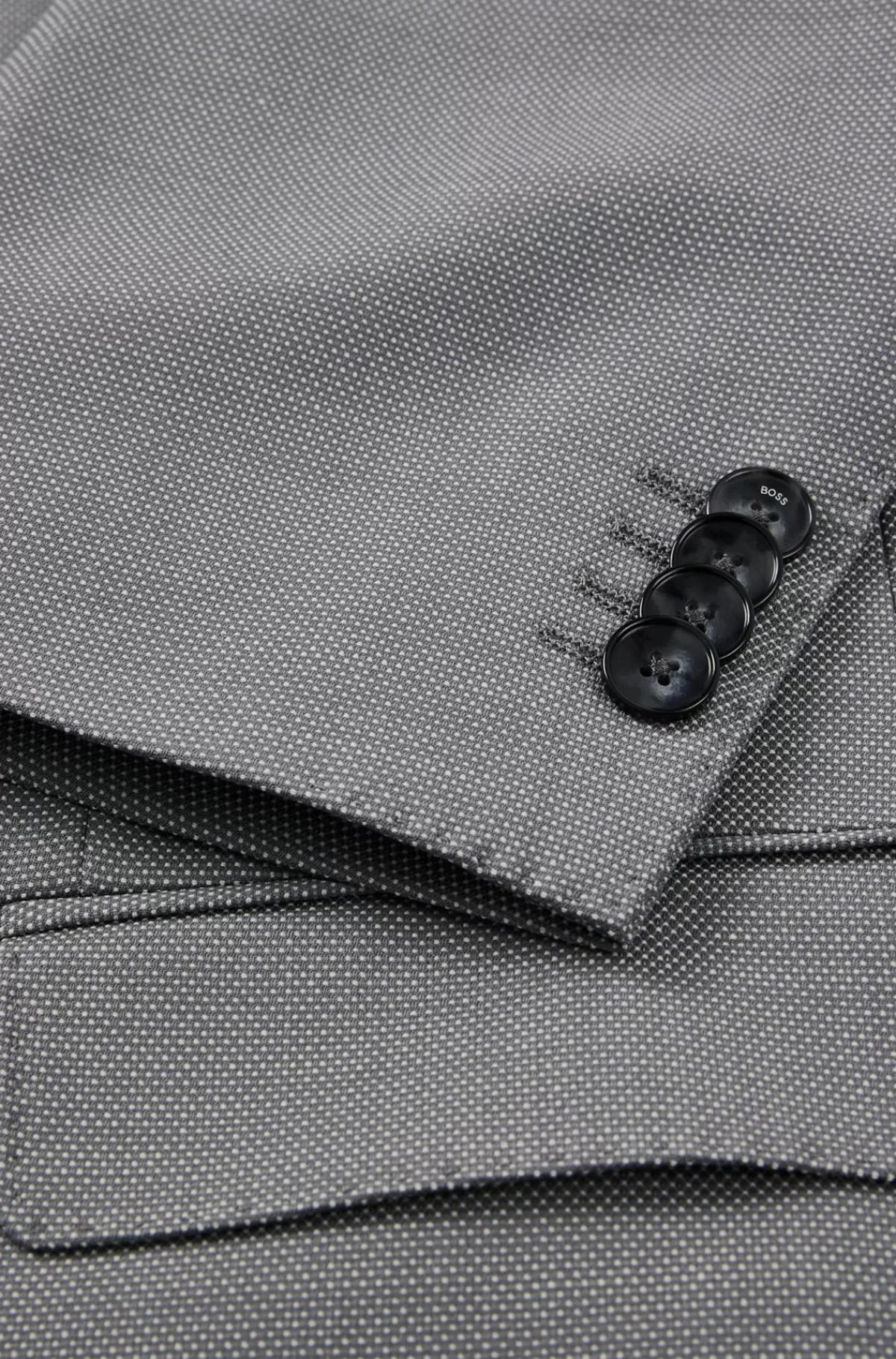 HUGO BOSS Jakkesæt I Regular Fit Af Stof Med Stræk Og Mikromønster Sølv Sale