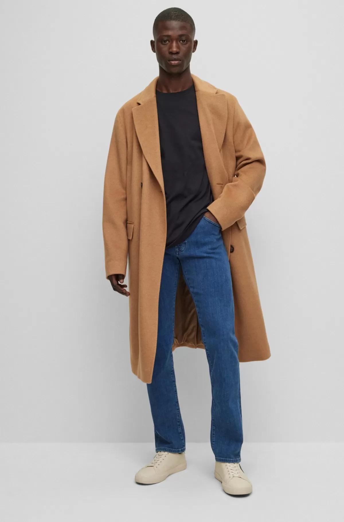 HUGO BOSS Jeans Med Regular Fit I Denim Med Ekstra Stræk Blå Discount