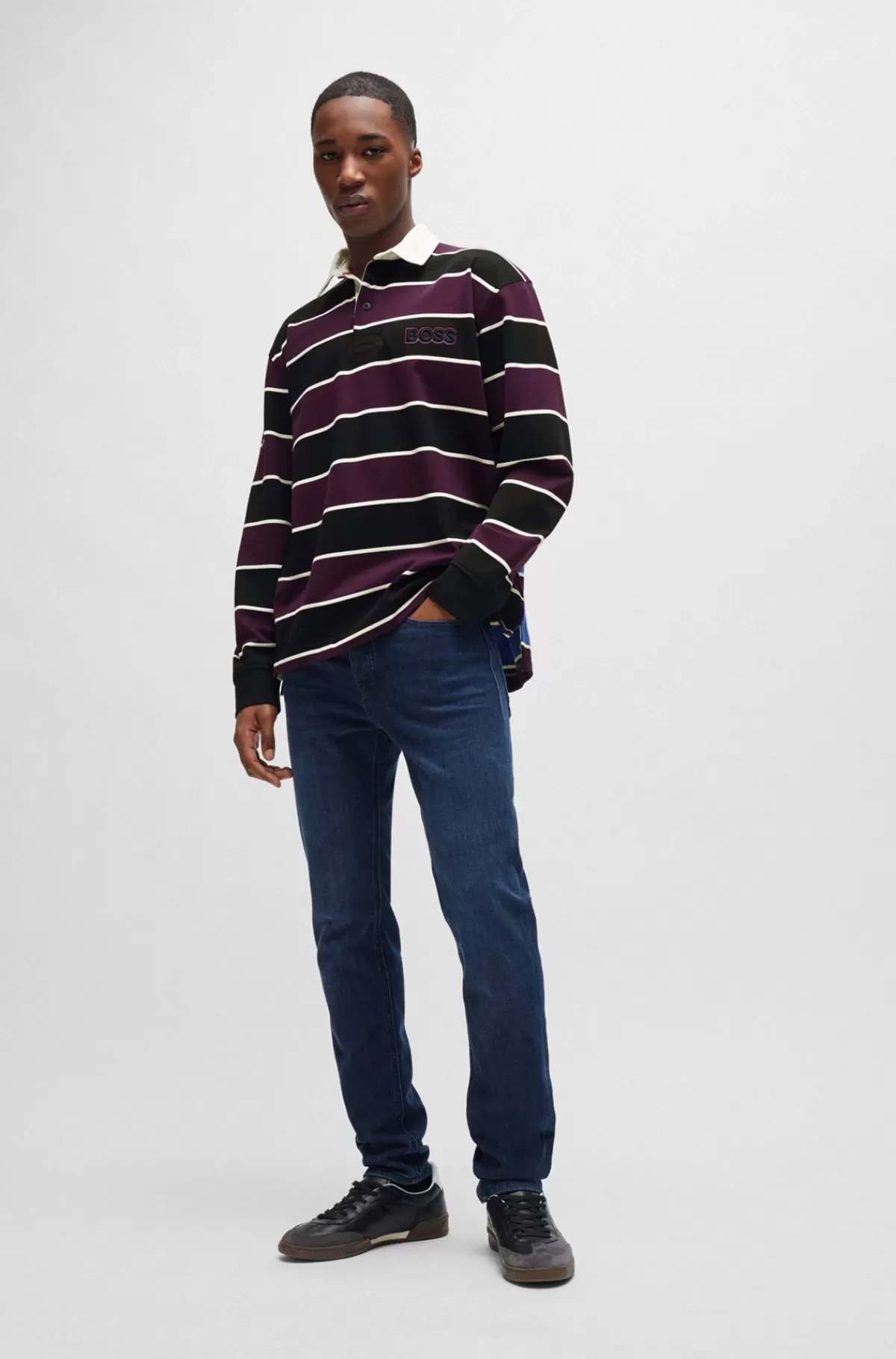 HUGO BOSS Jeans Med Tapered Fit I Denim Med Ekstra Stræk Mørkeblå Best