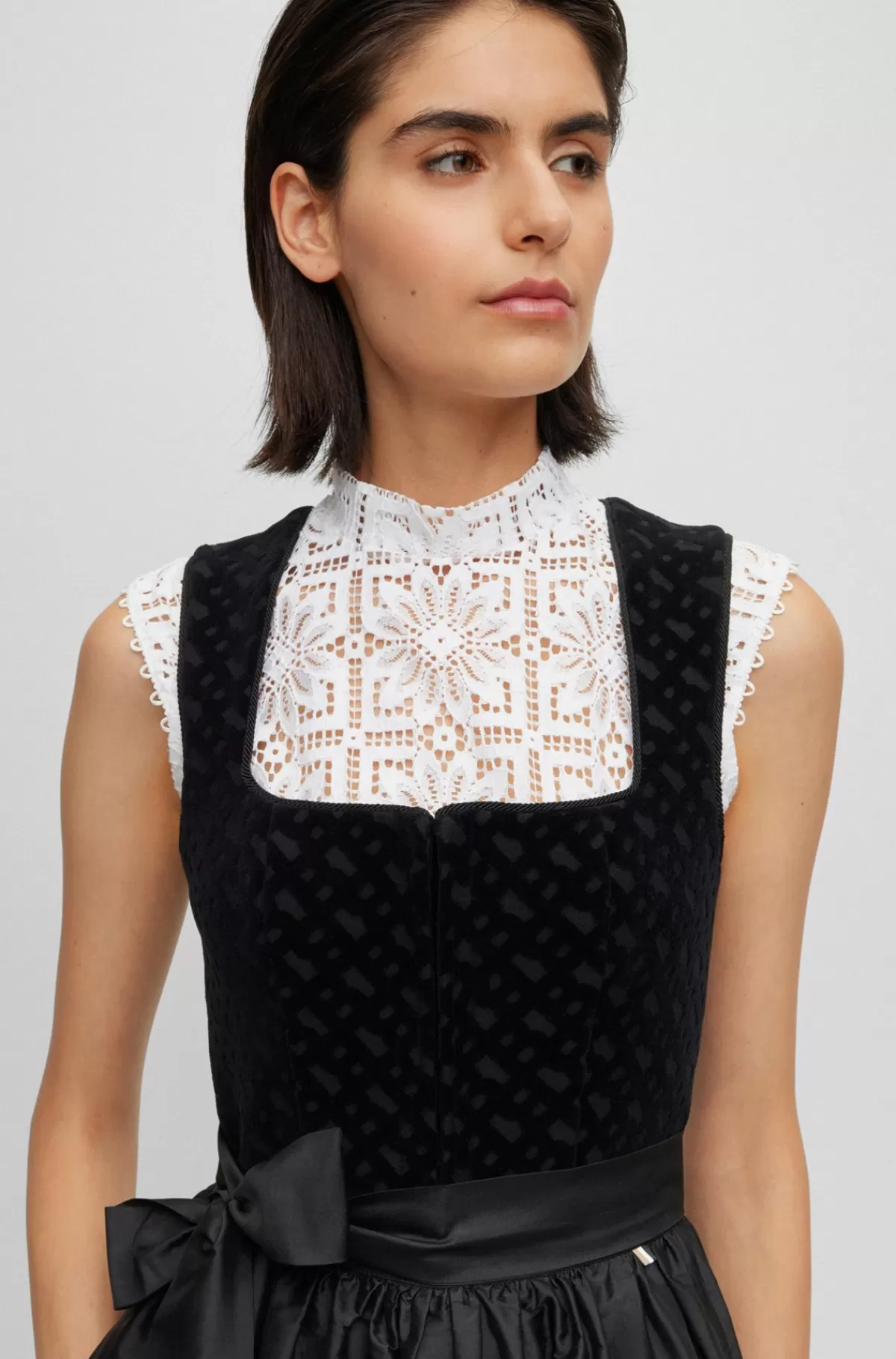 HUGO BOSS Kort BOSS X Kinga Mathe-skjorte I Blomstret Blondestof Hvid New