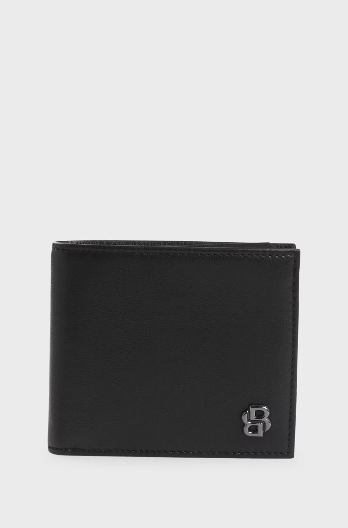 HUGO BOSS Kortholder I Læder Med Dobbelt B-monogram Sort Discount