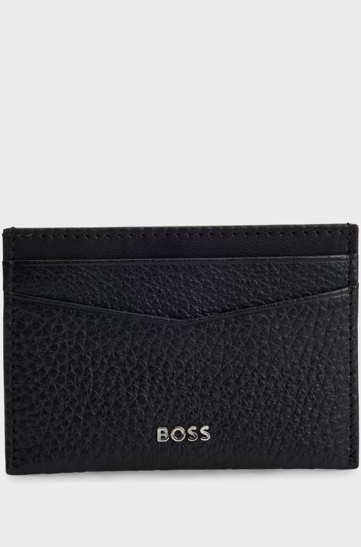 HUGO BOSS Kortholder I Meleret Læder Med Logobogstaver Sort Fashion