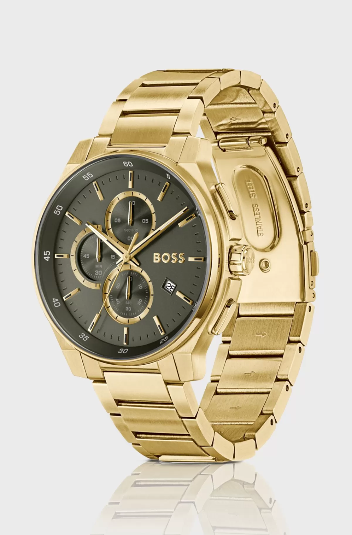 HUGO BOSS Kronografur I nuancer Med Matteret Urskive I Flere Lag Guld Shop