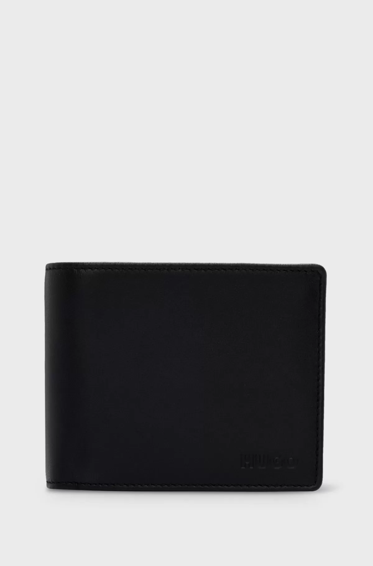 HUGO BOSS Læderpung Med Præget Logo Sort Outlet