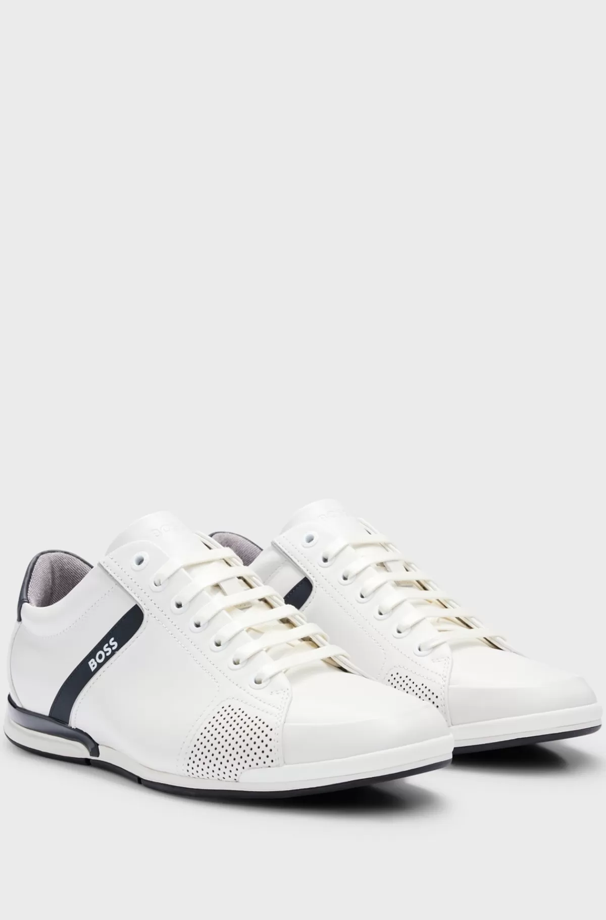 HUGO BOSS Lædersneakers, Der Har For Med Lugtkontrol Hvid Best