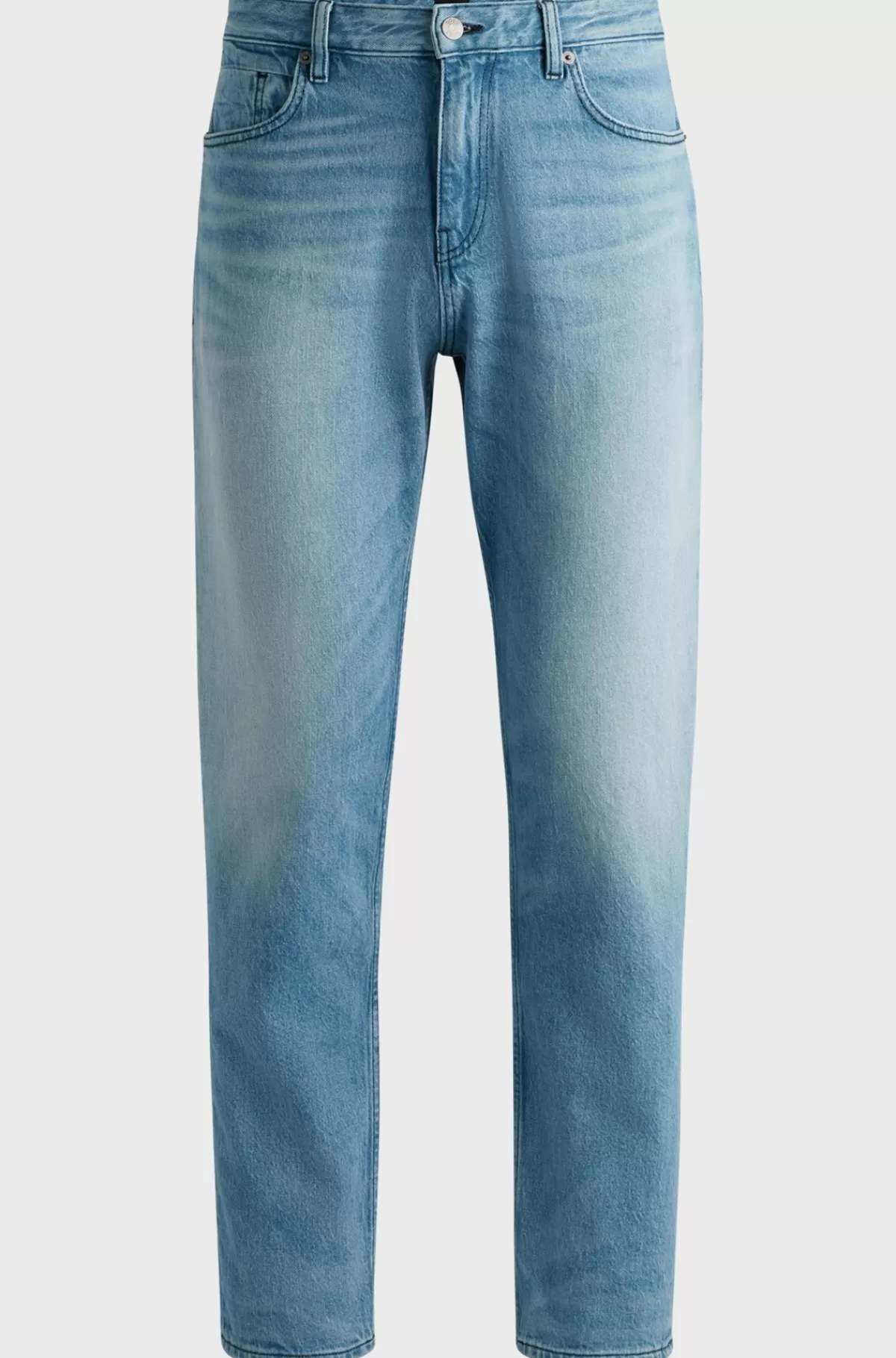 HUGO BOSS Maine Jeans I Blå Denim Med Regular Fit Og Behageligt Stræk Lyseblå New