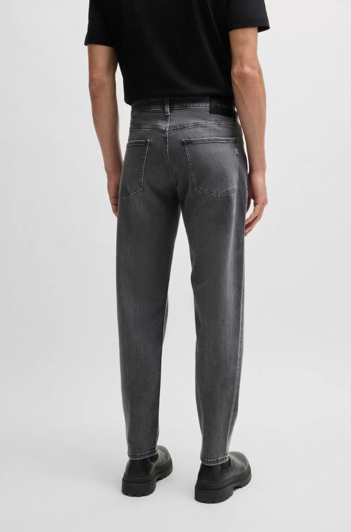 HUGO BOSS Maine Jeans Med Regular Fit I Denim Med Stræk Grå Cheap