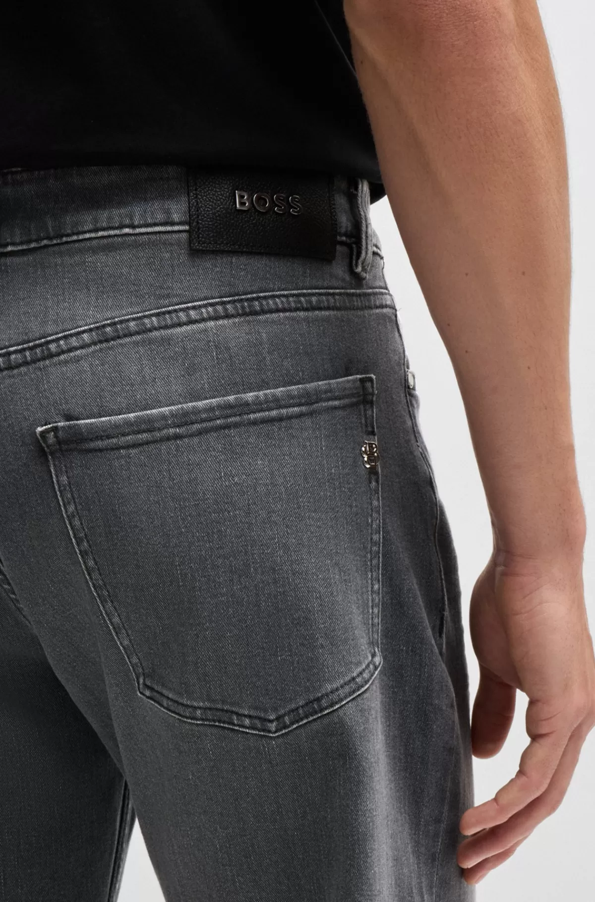 HUGO BOSS Maine Jeans Med Regular Fit I Denim Med Stræk Grå Cheap