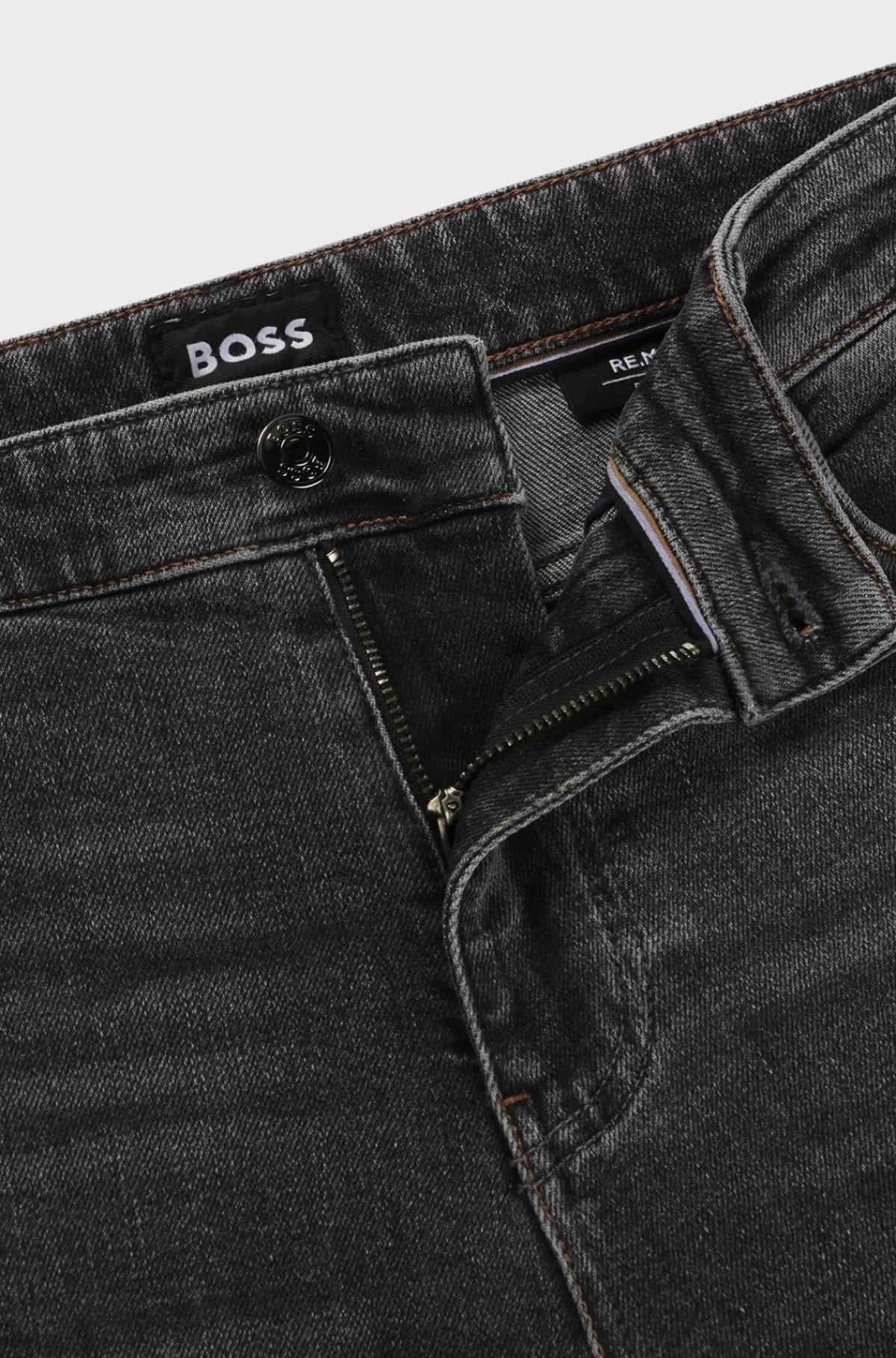 HUGO BOSS Maine-jeans Med Regular Fit I Sort Behagelig Denim Med Stræk Mørkegrå Fashion