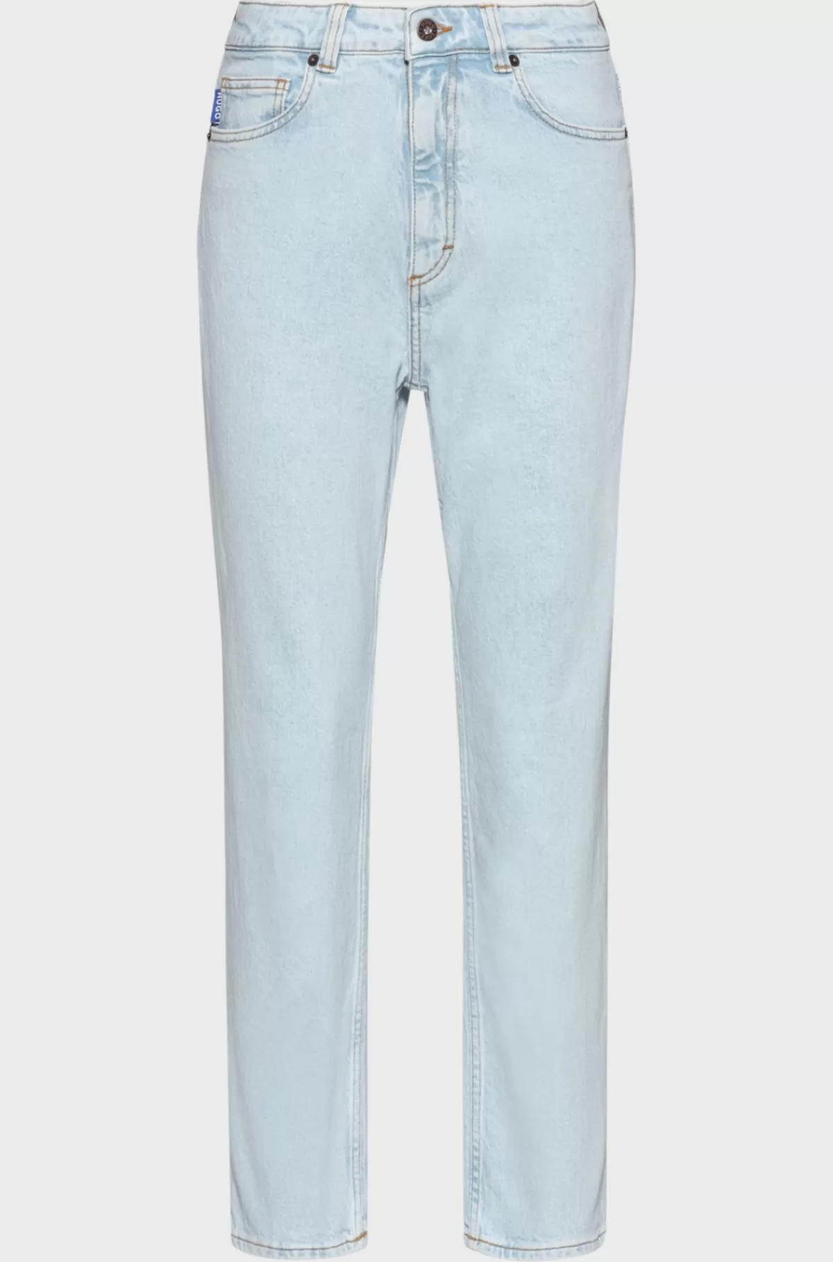 mom_jeans_i_marinefarvet_denim_med_strk_8.webp HUGO BOSS Mom Jeans I Marinefarvet Denim Med Stræk Lyseblå New