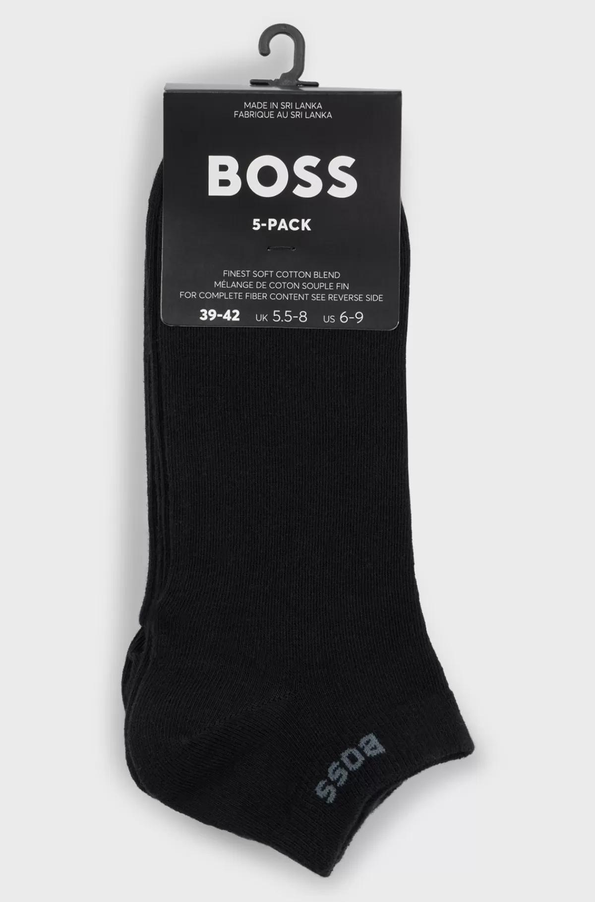 HUGO BOSS Pakke Med Fem Par Ankelstrømper I Bomuldsblanding Og Med Mærke Sort Cheap