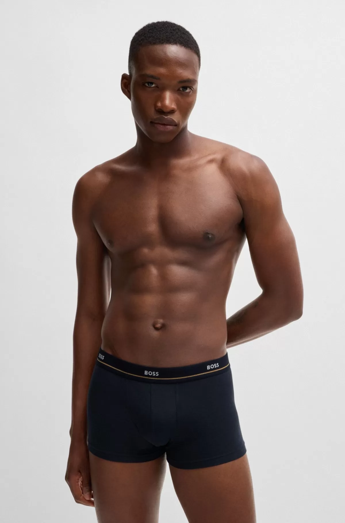 HUGO BOSS Pakke Med Fem Par Underbukser I Bomuld Med Stræk Og Logolinning Lys beige / Blå / Grøn / Sort Outlet