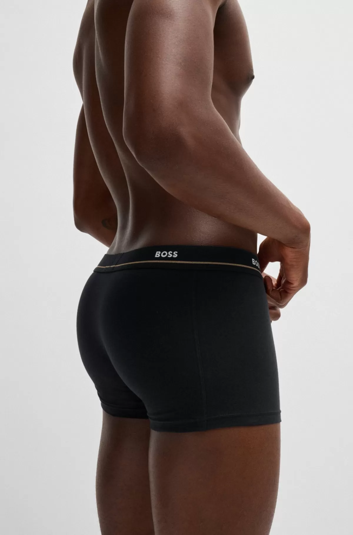 HUGO BOSS Pakke Med Fem Par Underbukser I Bomuld Med Stræk Og Logolinning Sort Shop