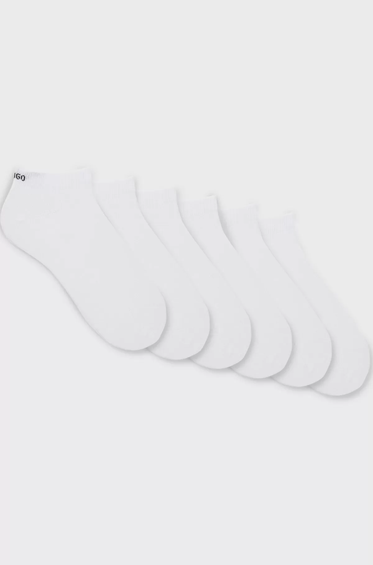 HUGO BOSS Pakke Med Seks Par Ankelsokker I En Bomuldsblanding Med Logoer Hvid Shop