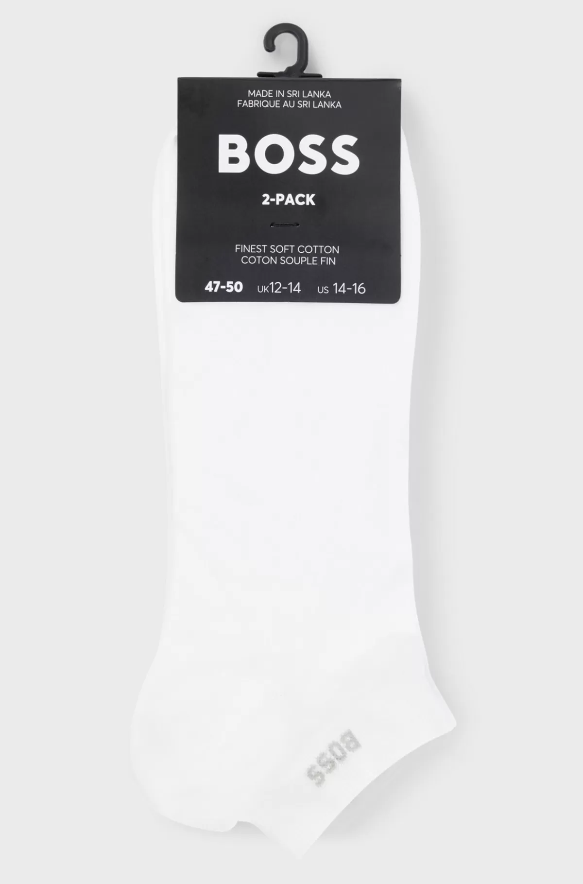 HUGO BOSS Pakke Med To Par Ankellange Strømper I Stof Med Stræk Hvid Outlet
