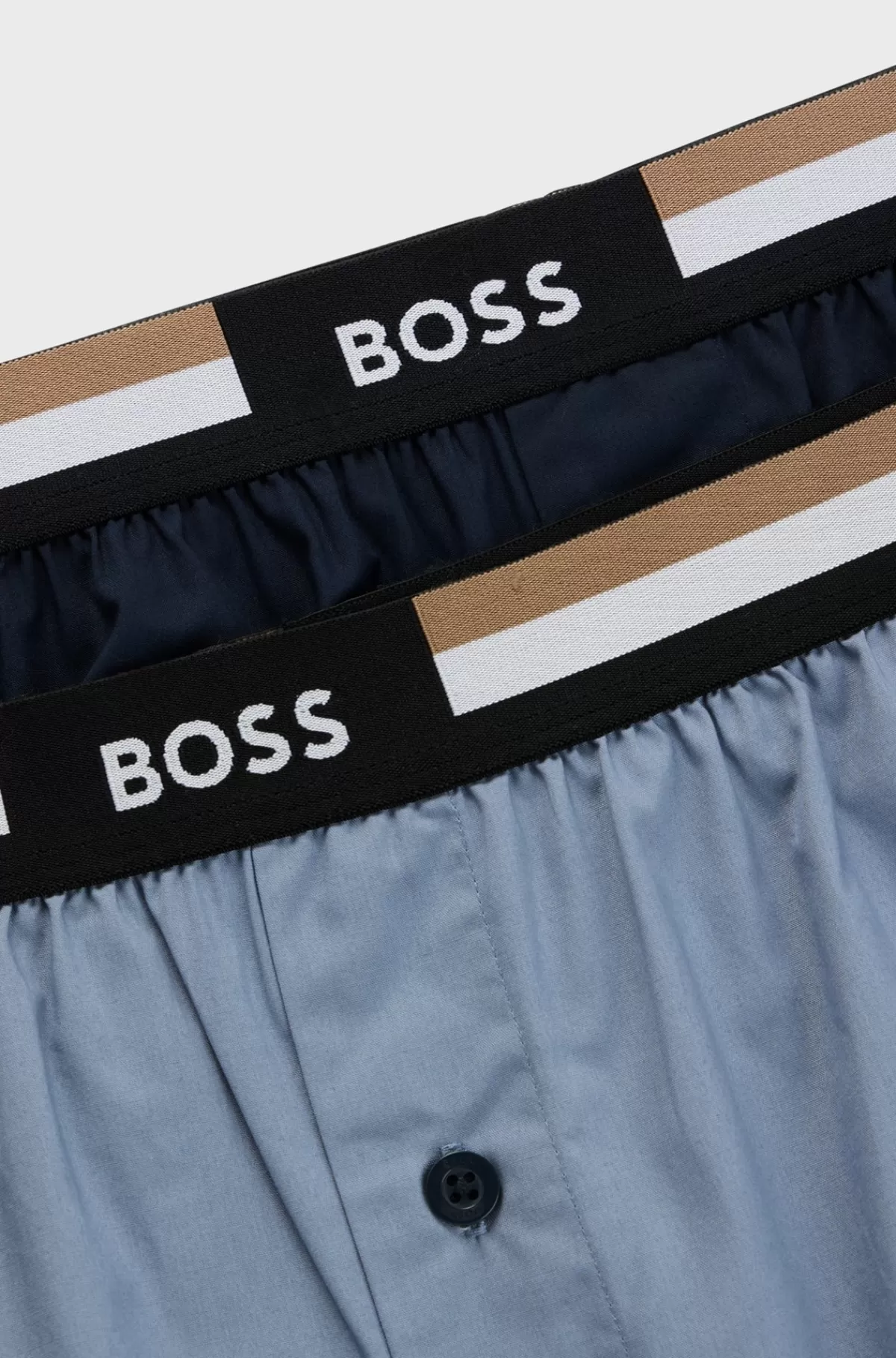 HUGO BOSS Pakke Med To Par Pyjamasshorts I Bomuld Med Signaturlinning Blå Discount