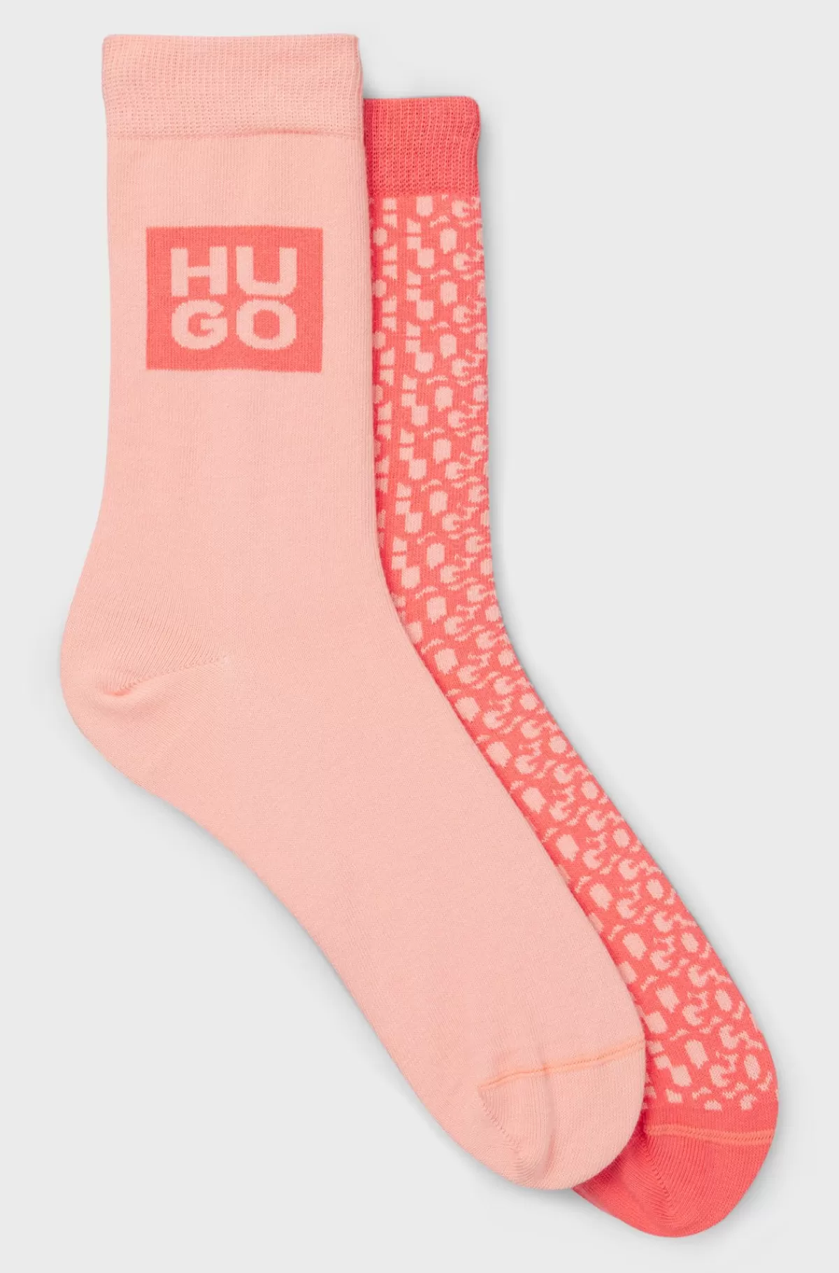 HUGO BOSS Pakke Med To Par Sokker Med Almindelig Længde Fremstillet Af En Bomuldsblanding Koralfarvet Discount