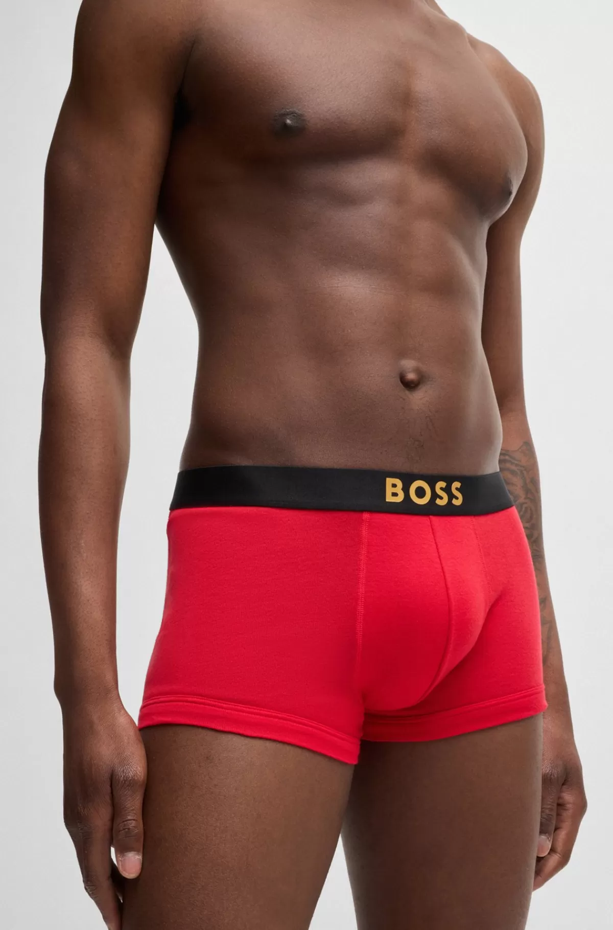 HUGO BOSS Pakke Med To Par Underbukser I Bomuld Med Metalliske Logoer Sort/rød Shop