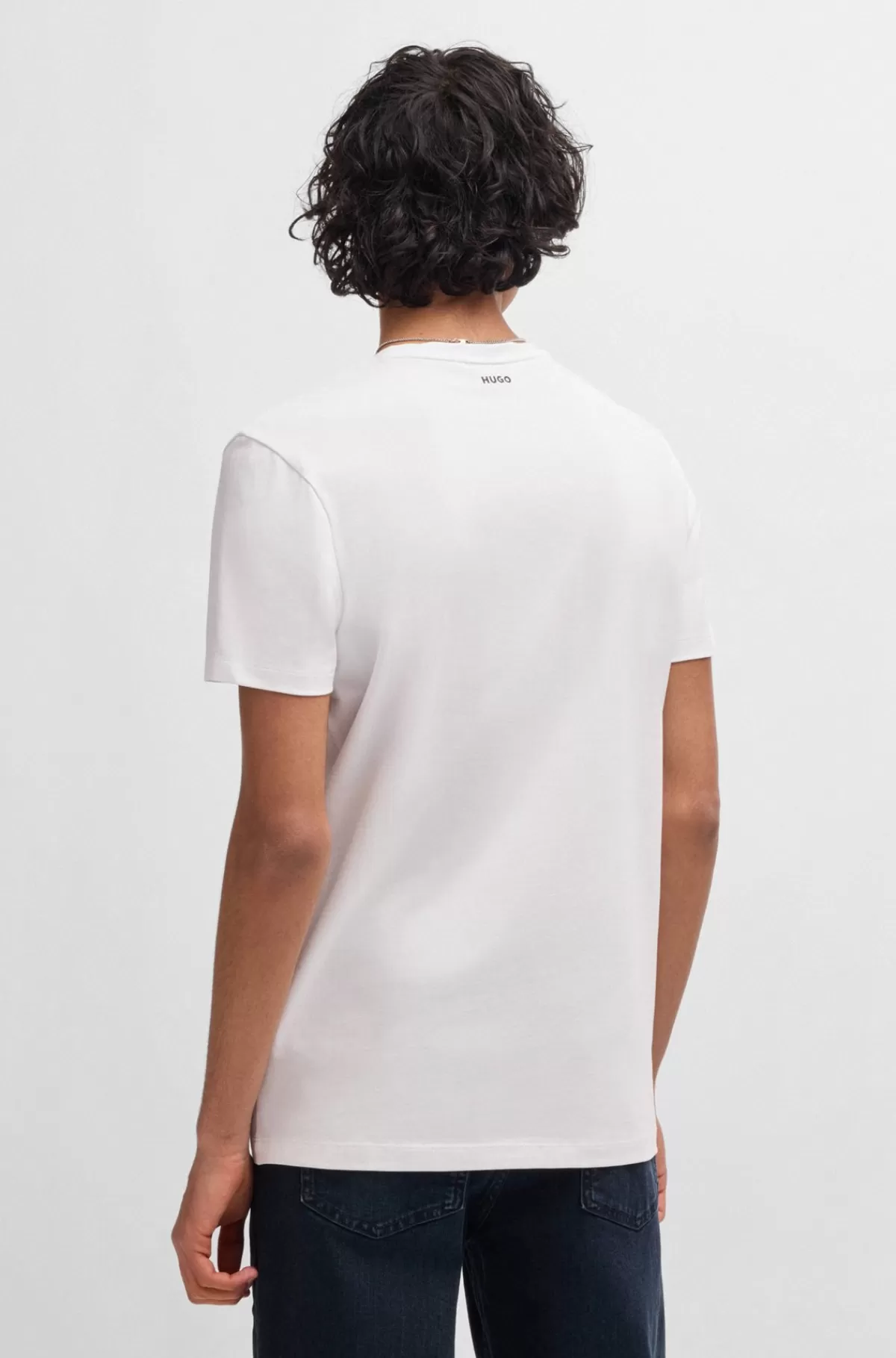 HUGO BOSS Pakke Med To T-shirts Med V-hals I Bomuld Med Stræk Hvid Clearance