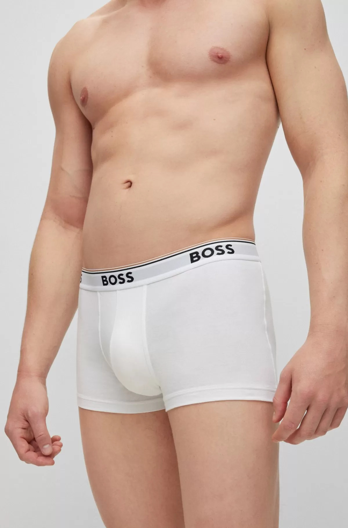 HUGO BOSS Pakke Med Tre Par Underbukser I Bomuld Med Stræk Og Logolinning Hvid Outlet