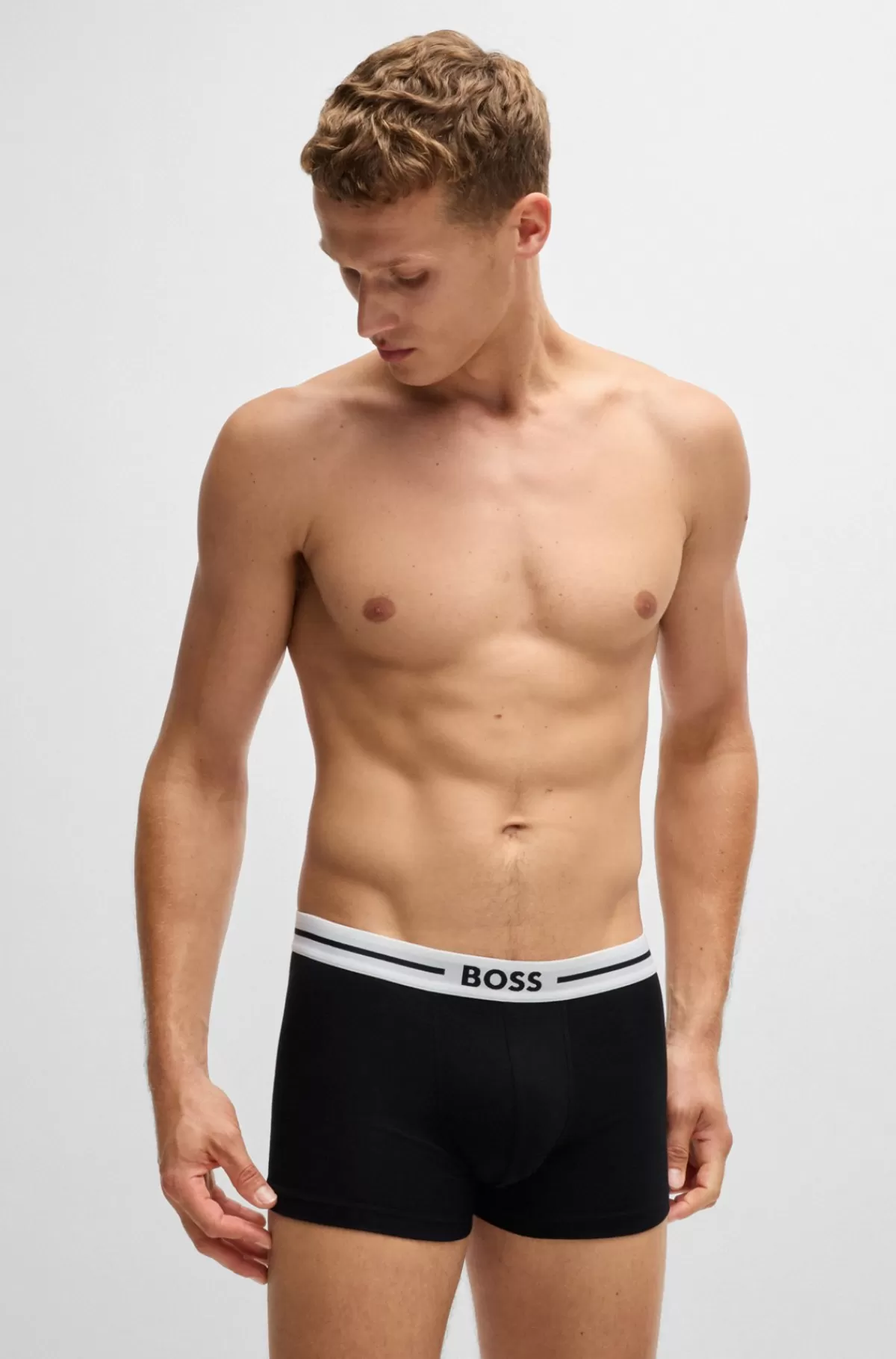 HUGO BOSS Pakke Med Tre Par Underbukser I Bomuld Med Stræk Og Logolinning Mørkeblå Flash Sale