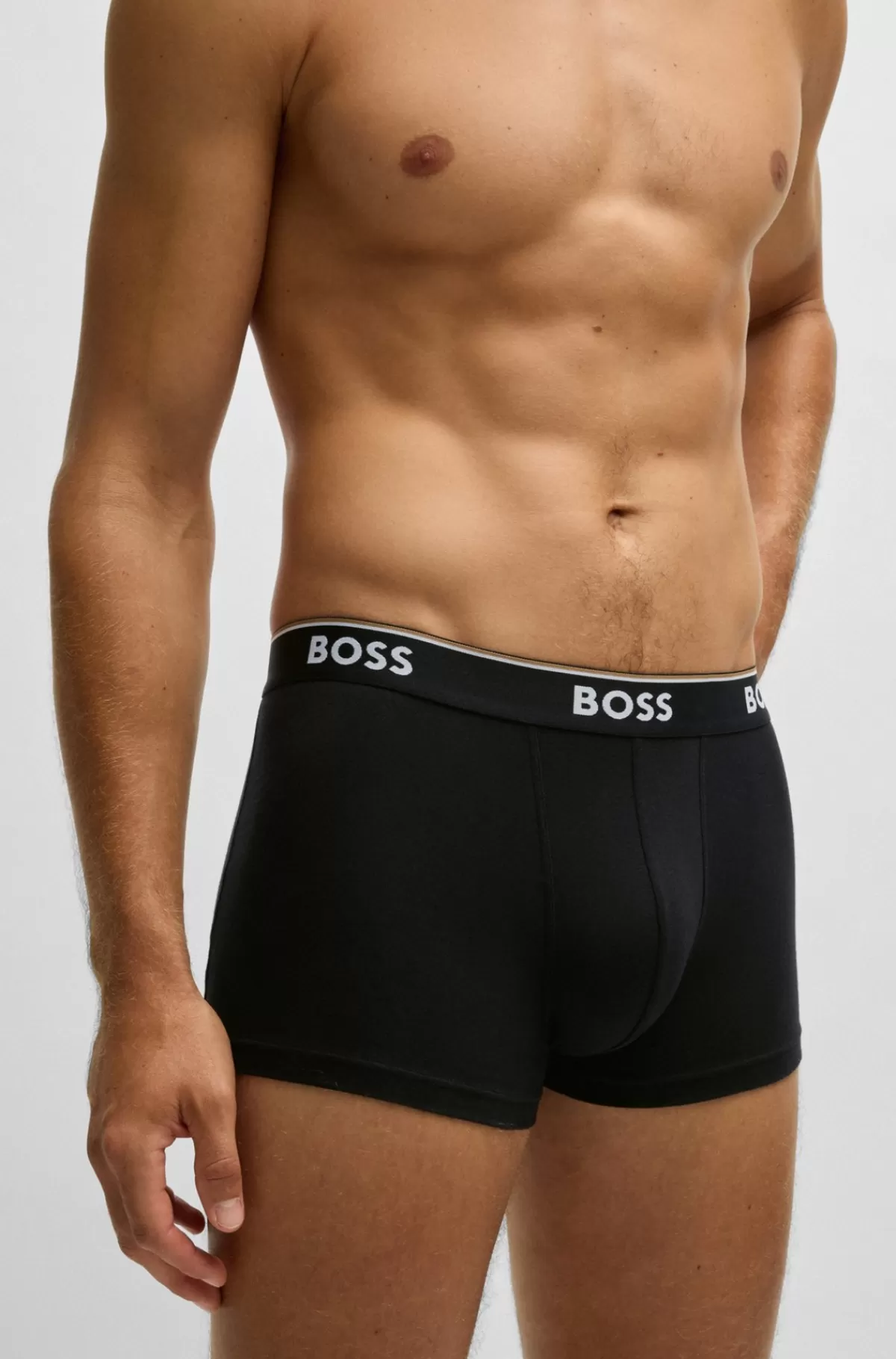 HUGO BOSS Pakke Med Tre Par Underbukser I Bomuld Med Stræk Og Logolinning Sort/hvid/beige Fashion
