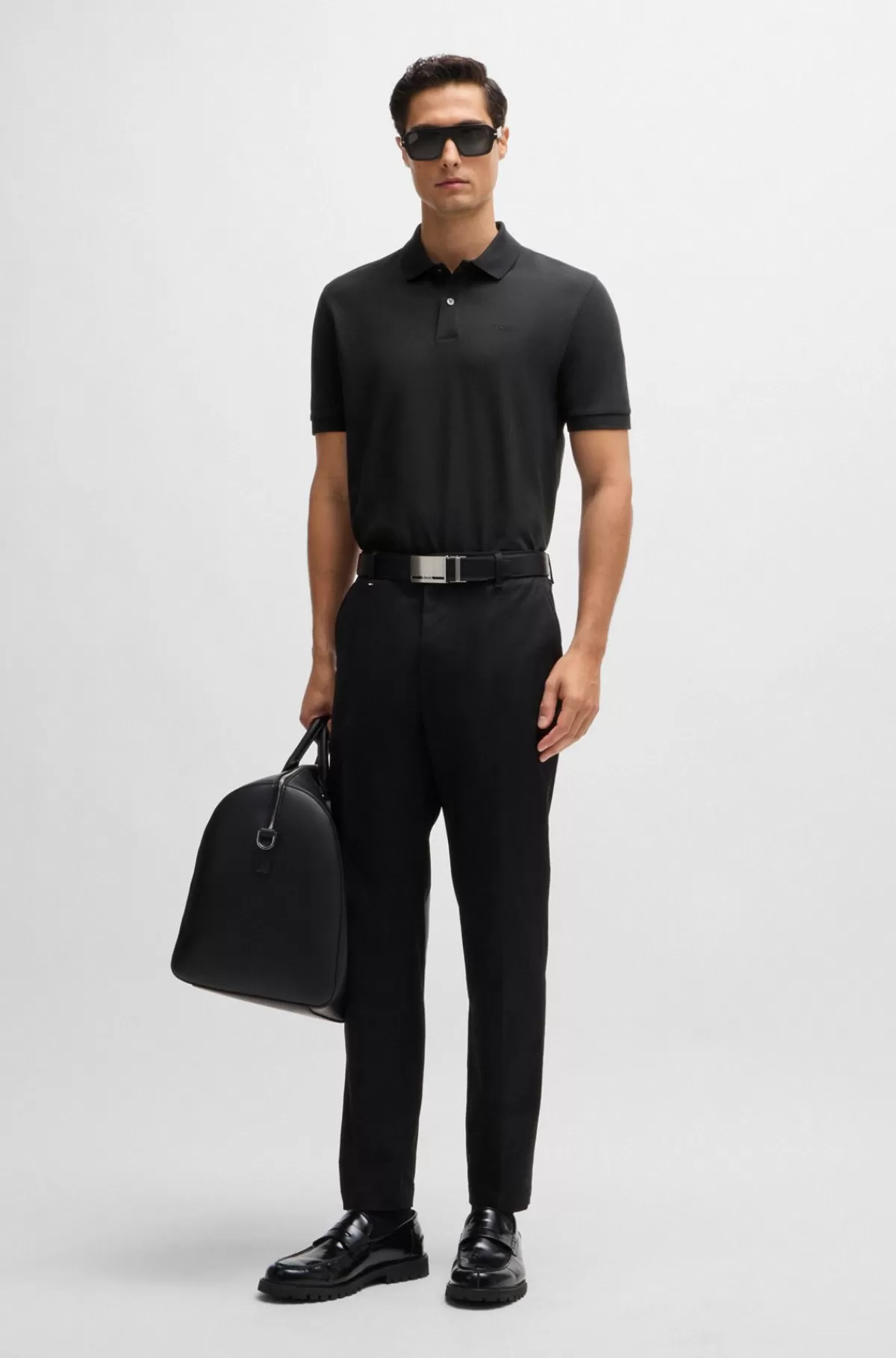 HUGO BOSS Pallas Poloshirt Med Regular Fit I Bomuld Med Broderet Logo Sort Fashion