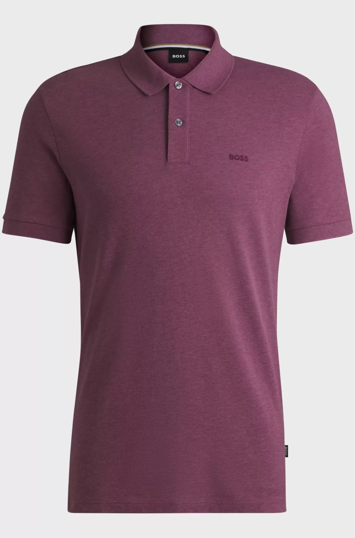 HUGO BOSS Pallas Poloshirt Med Regular Fit I Bomuld Med Broderet Logo Mørklilla Flash Sale