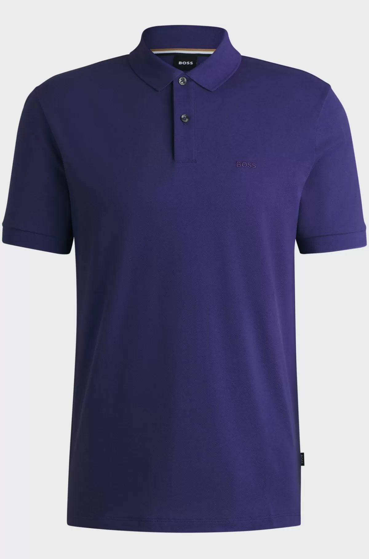HUGO BOSS Pallas Poloshirt Med Regular Fit I Bomuld Med Broderet Logo Mørklilla Clearance