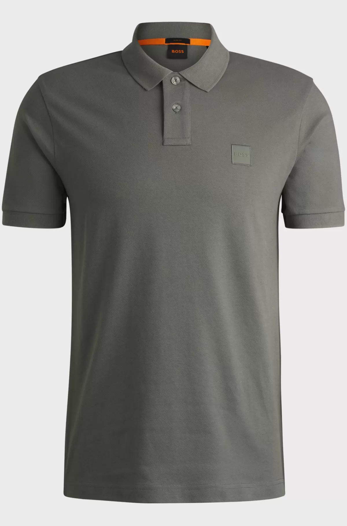 HUGO BOSS Poloshirt Med Slim Fit I Bomuld Med Stræk Og Logomærke Lysegrå Store