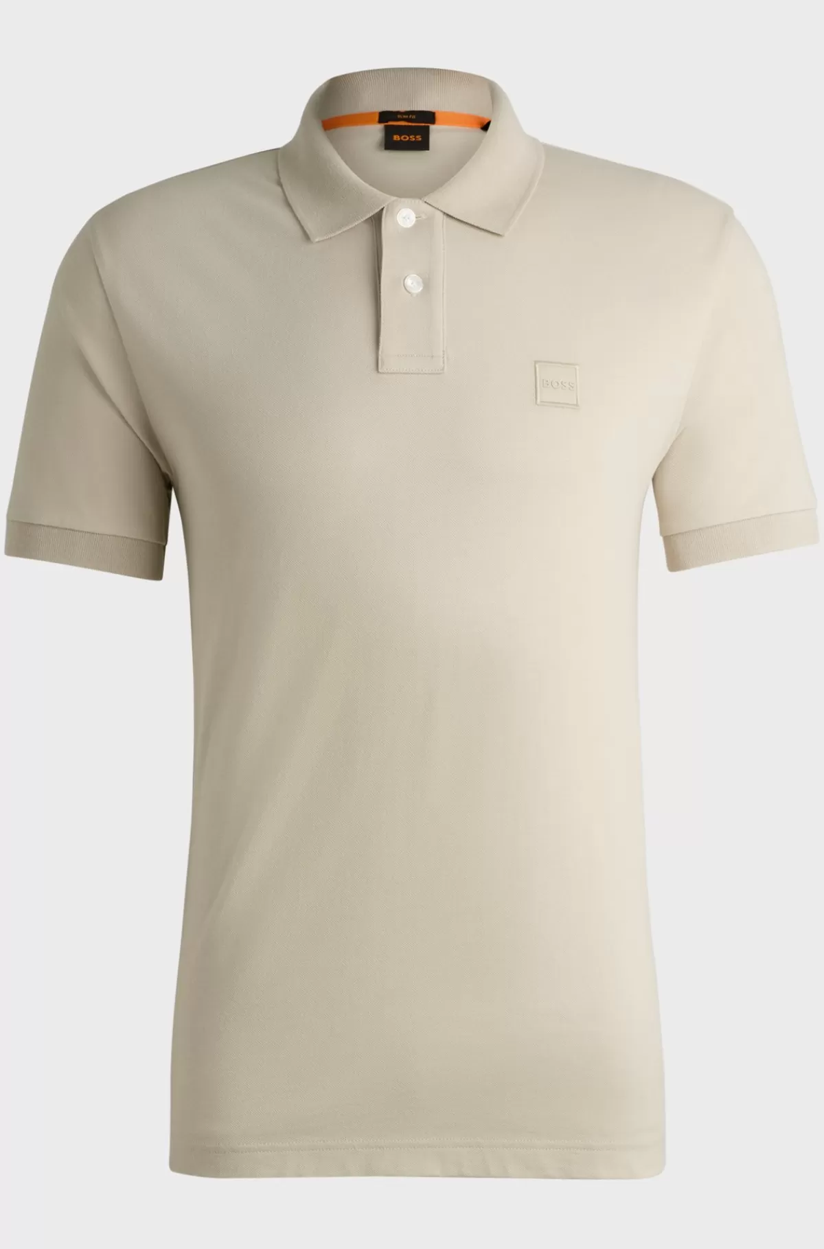 HUGO BOSS Poloshirt Med Slim Fit I Bomuld Med Stræk Og Logomærke Lys beige Fashion